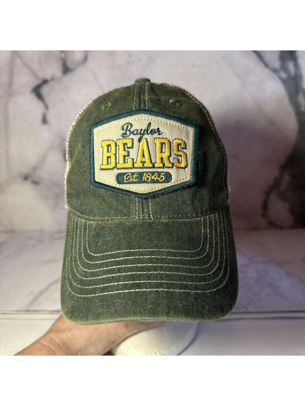Baylor Bears BU Trucker Hat BU Snaptack Yellow & Green Legacy Back To School